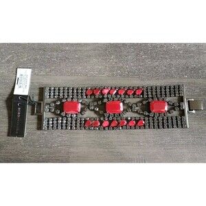 BCBG Maxazaria Rhinestone & Acrylic Begonia Socialite Collection Bracelet New